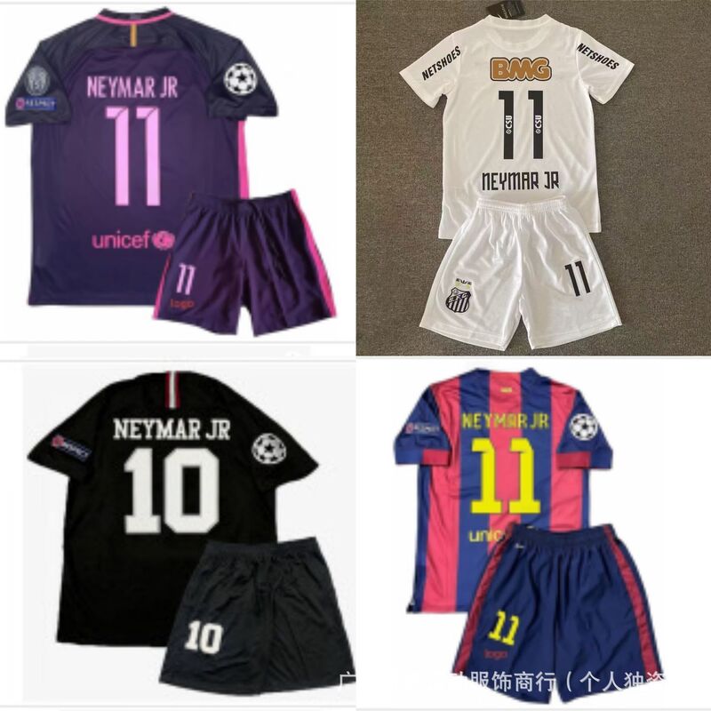 Retro Adult Long-Sleeved and Short-Sleeved Football Uniform Set Paris Neymar Barcelona Real Madrid Cross-Border Football Sports Set Retro Adult Long-Sleeved and Short-Sleeved Football Uniform Set Paris Neymar Barcelona Real Madrid Cross-Border Football Sports Set