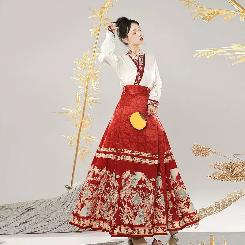 Shangguan Yingming Hanfu [Fengxi] Новый китайский национальный стиль юбка с конским лицом для самолета