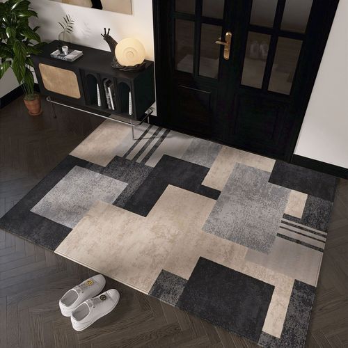 American Retro Entry Mat, Stain-Resistant and Easy to Clean, Household Anti-Slip Pad, Entrance Dust Trapping Wear-Resistant Velvet Mat