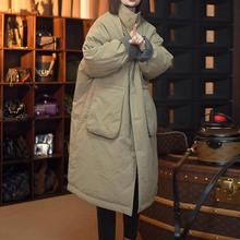 加肥加大休闲棉服外套女冬季中长款大码胖妈妈宽松显瘦时尚棉袄子