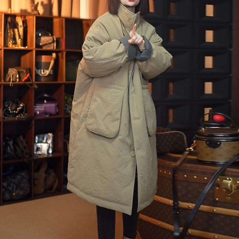 加肥加大休闲棉服外套女冬季中长款大码胖妈妈宽松显瘦时尚棉袄子