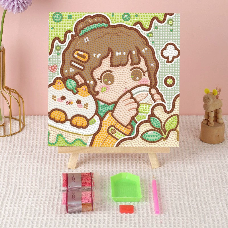 Алмазная вышивка (canvas) Genshin Impact DIY, 20×20 / 30×30, деревянная внутренняя рама и набор инструментов