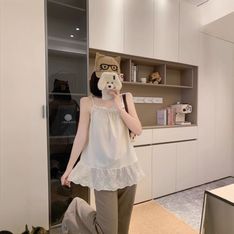蕾丝吊带背心女夏季设计感小众内搭打底绝美外穿无袖上衣小衫秋季|undefined