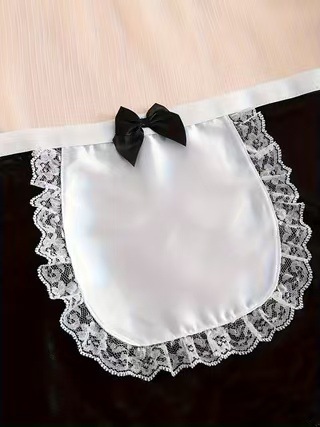Ensemble lingerie sexy à corset et tablier en dentelle_voghion.com