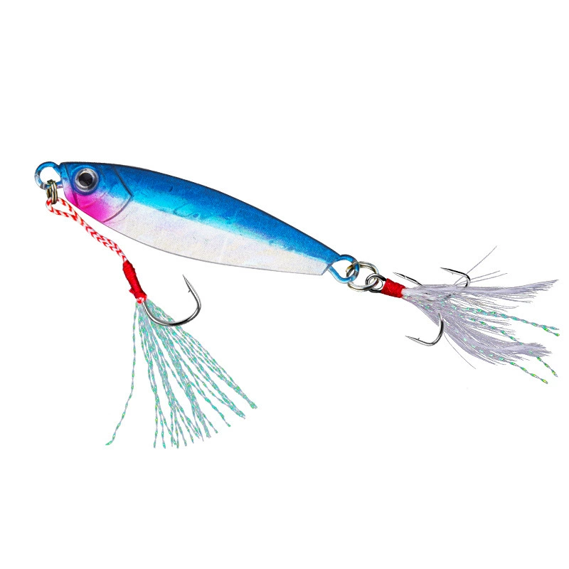 Wholesale explosive fishing shore voya shore catfish iron board sub -bait laser double hook feather hook metal fake bait hard bait