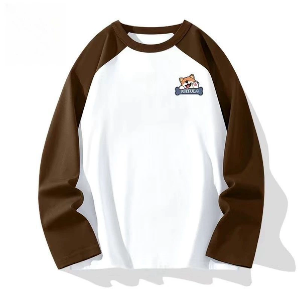 Raglan long sleeves Shiba Inu-brown