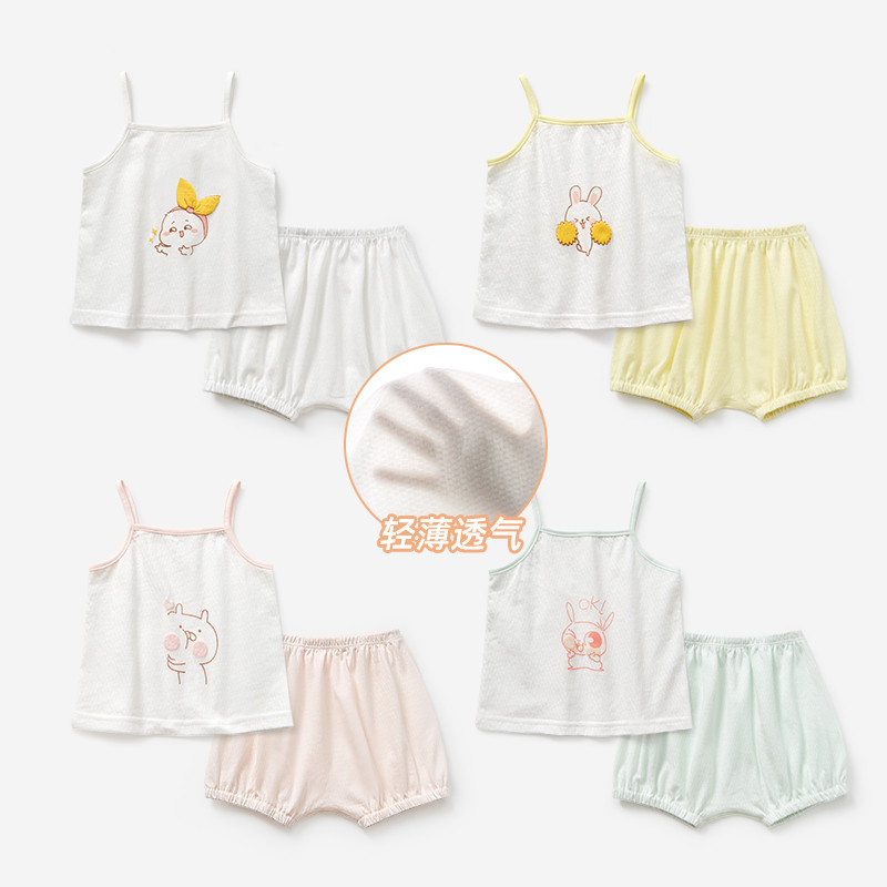 Bebé niña camisola traje niñas chaleco verano sin mangas Delgado niño split shorts dos piezas Bebé Ropa de verano image 3
