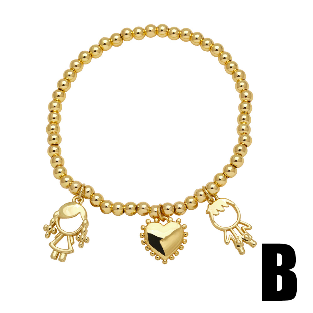 Holiday, Daily Occasion Copper Material Copper Plating Heart Shape Bracelets