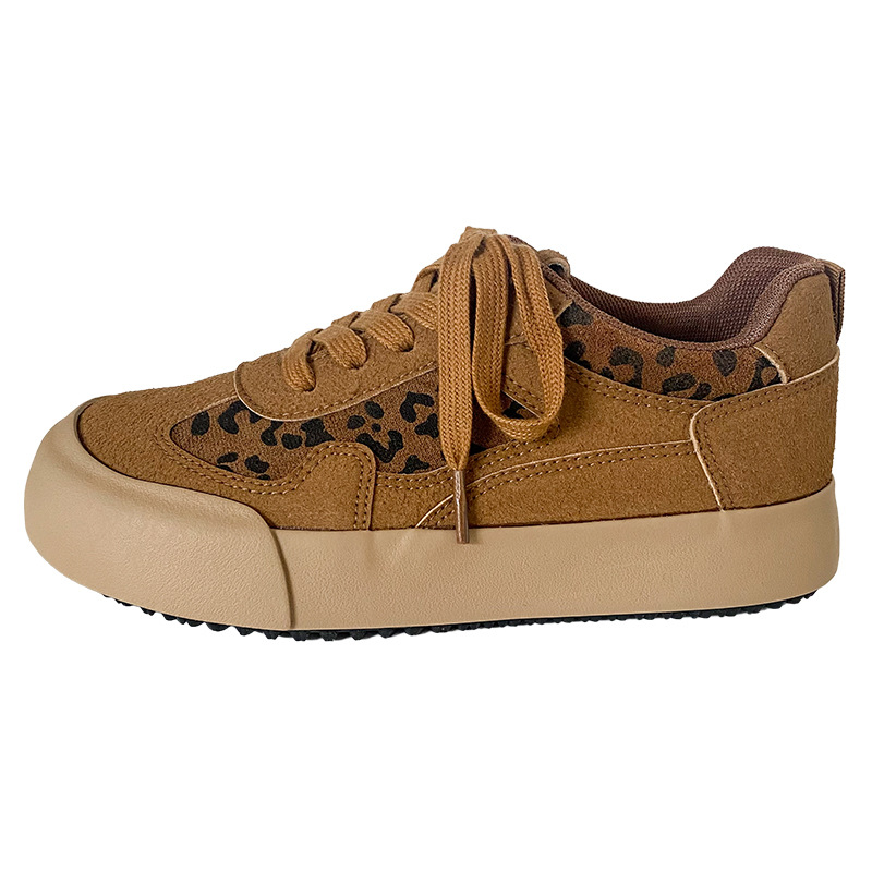 Scarpe da ginnastica con stampa leopardata in pelle opaca per donna nell'autunno del 2024, nuova suola spessa che aumenta l'altezza per l'allenamento sportivo casual_voghion.com