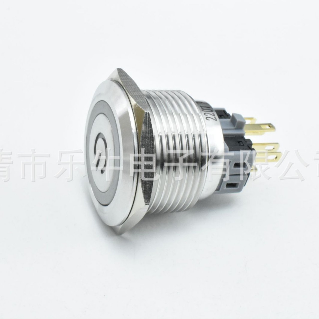 28mm金属按钮 平头/高头带灯 复位开关 电源标LED灯 防水金属开关