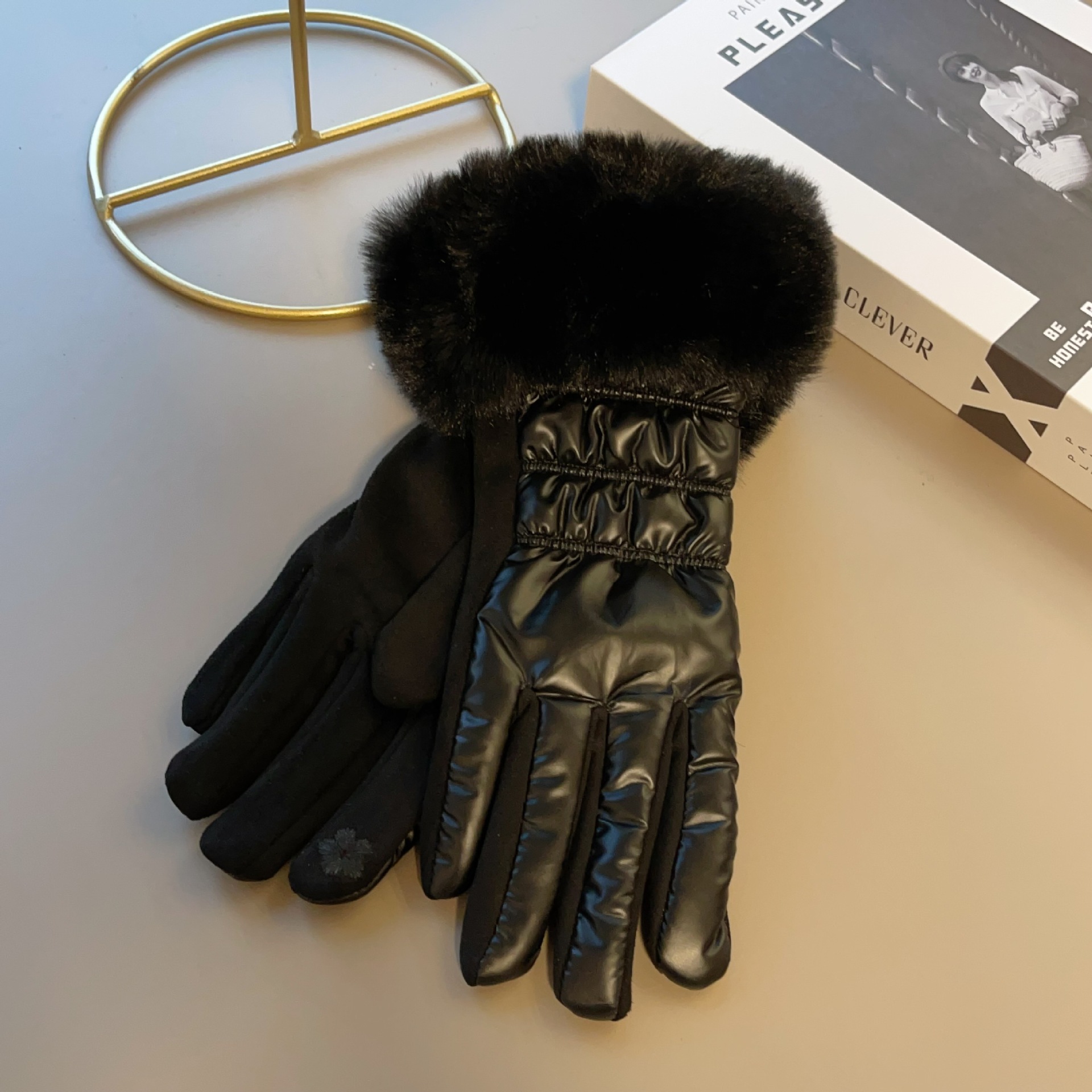 Gloves Classification Slow Rebound, Cotton Fabric Type Women's Simple Style Solid Color Gloves 1 Pair