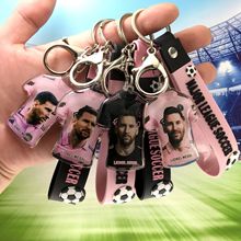 美职联赛迈阿密国际足球俱乐部梅西球迷钥匙扣链世界杯小礼品挂件