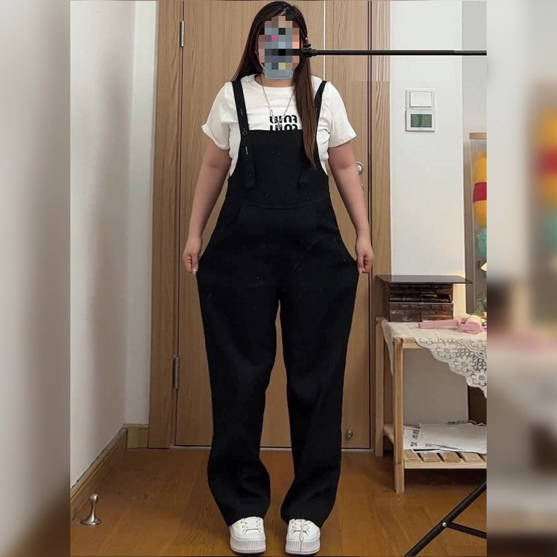 アップル型体型スーツオーバーオール女性用春、夏、秋大きいサイズの女性の太ったmmパンツ痩身150kgワイドレッグパンツ|undefined