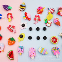 PVC软胶鞋花棒棒糖冰淇淋洞洞鞋扣DIY饰品配件可拆卸安装卡扣胶水