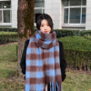 Autumn and winter Cashmere scarf Versatile fashion Shawl Dual use Collar Korean keep warm thickening To flow scarf wholesale