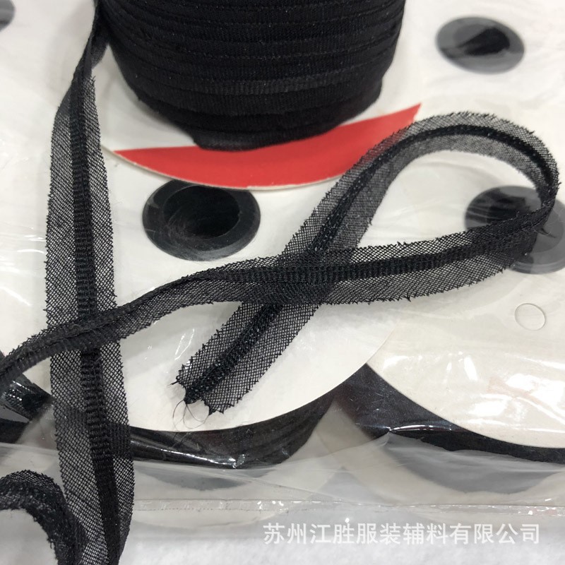 黑色子母嵌条衬 黑色嵌条衬 黑色中带打防伸衬 服装辅料嵌条定型