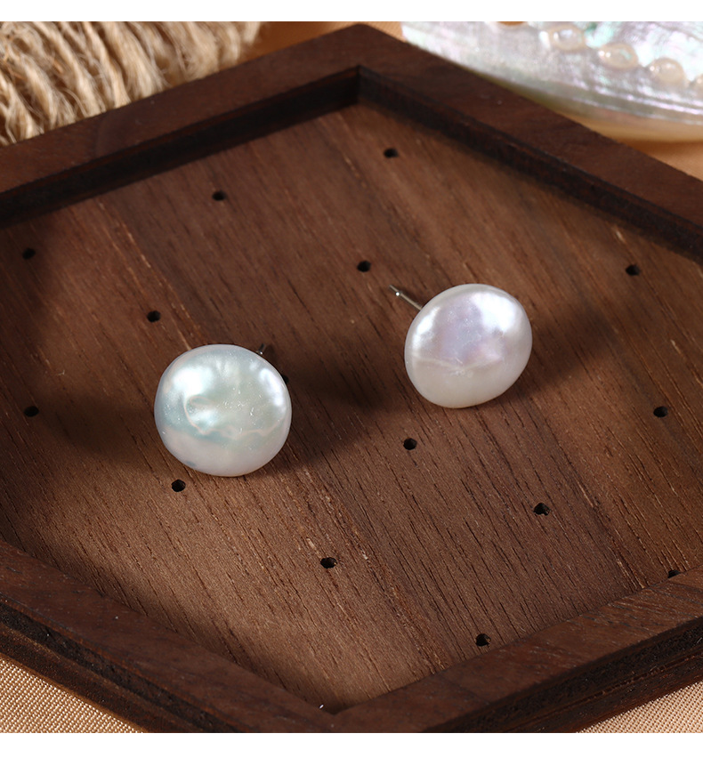 1 Par Perlas De Agua Dulce Cobre Color Sólido Pendientes display picture 8