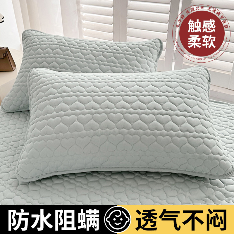 よだれ防止ヘッドオイル枕カバー汗防止コットン枕カバー家庭用一対一のセットセット48cm x 74cm