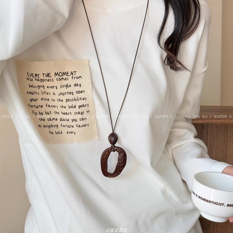 复古长款不规则圆环吊坠项链女民族风可调节挂脖毛衣链高级感配饰|undefined