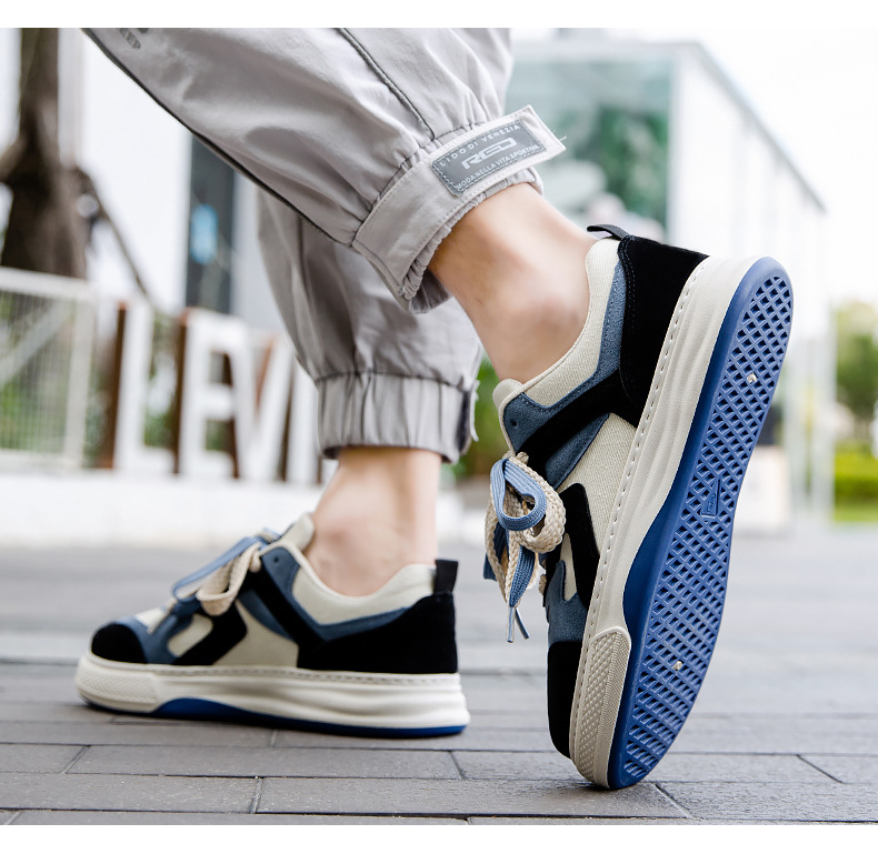 Men Leather Shoes Running Shoes Work Shoes Sneakers Fabric Shock Absorption Arch Support Lightweight Footwear_voghion.com