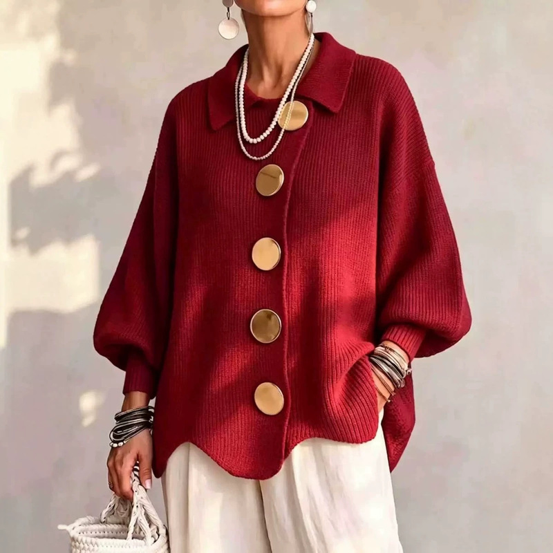 European and American Style Cross-Border French Lapel Corduroy Cardigan with Metal Buttons, Loose Lantern Sleeves, Solid Color, Lazy Style, Long Length for Spring and Autumn European and American Style Cross-Border French Lapel Corduroy Cardigan with Metal Buttons, Loose Lantern Sleeves, Solid Color, Lazy Style, Long Length for Spring and Autumn