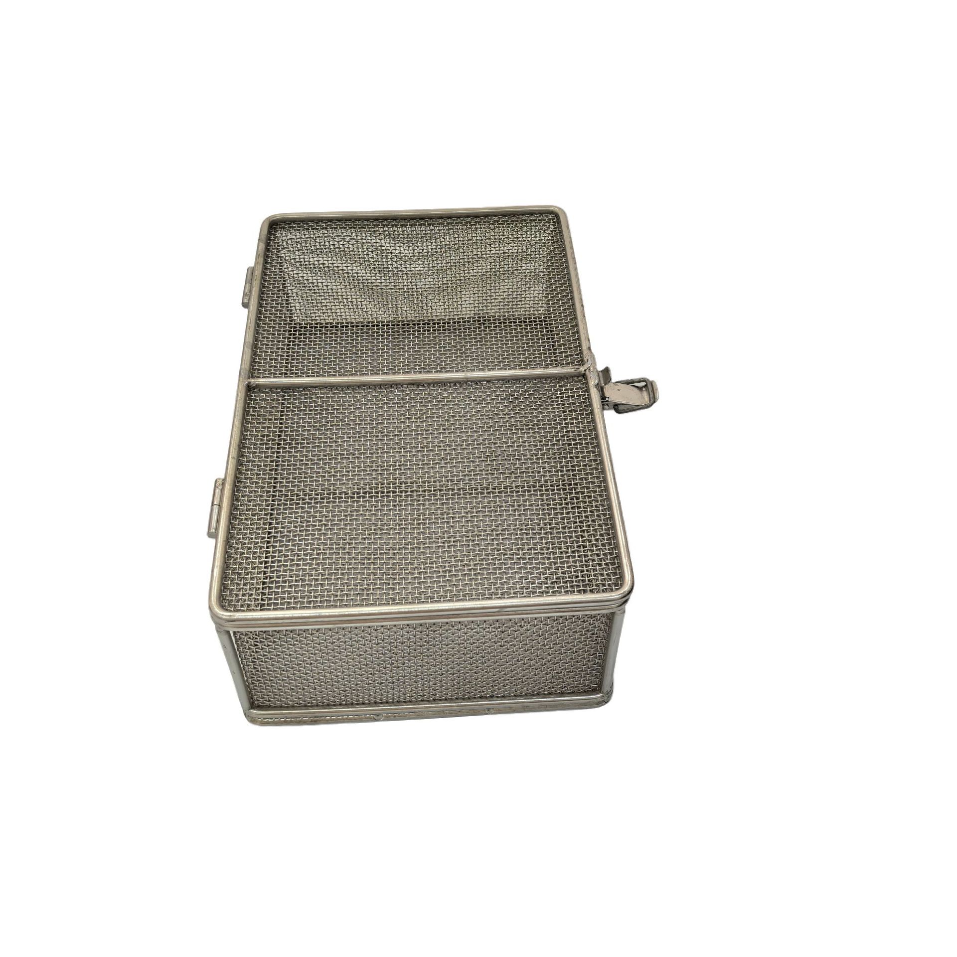 供应双层不锈钢304编织网网框316L不锈钢底部加支撑超声波清洗筐