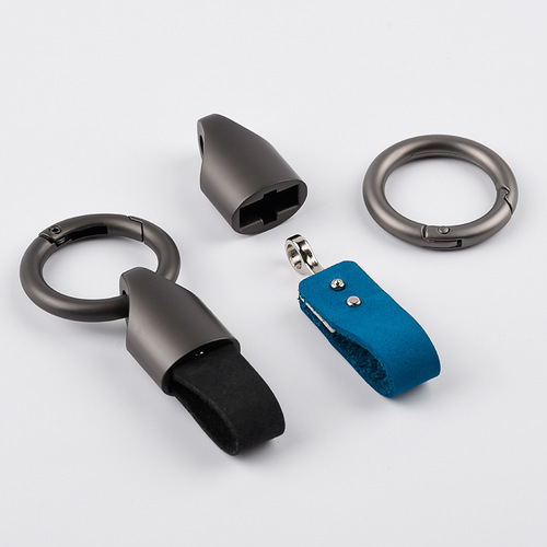 Short keychain anti-lost key ring personalized for men with LOGO imprint, car key chain made of genuine leather