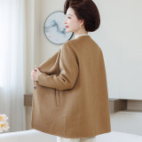 牛角扣大衣冬季外套宽松毛呢开衫羊毛大衣2025新款中长款女士时髦，女装毛呢外套，妃慕昵服饰
