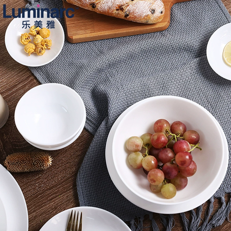 Стеклянная посуда Luminarc (Le Meiya) белоснежная, столовая тарелка, суповая миска, набор для домашнего использования