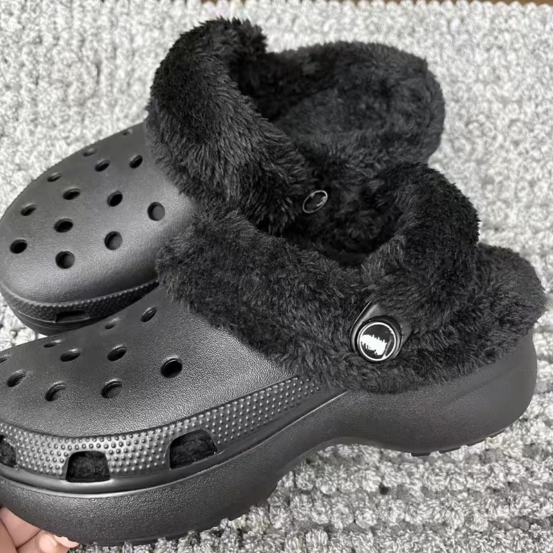 洞洞鞋加绒内胆冬季保暖鞋套加厚软毛绒套可拆卸棉套毛毛内胆批发|undefined