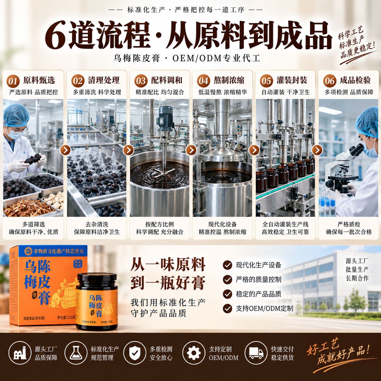 Wu Mei Chen Pi Gao (Dark Plum & Aged Tangerine Peel Herbal Paste) — Ready-to-Eat Herbal Paste, 220g Jar quality and texture