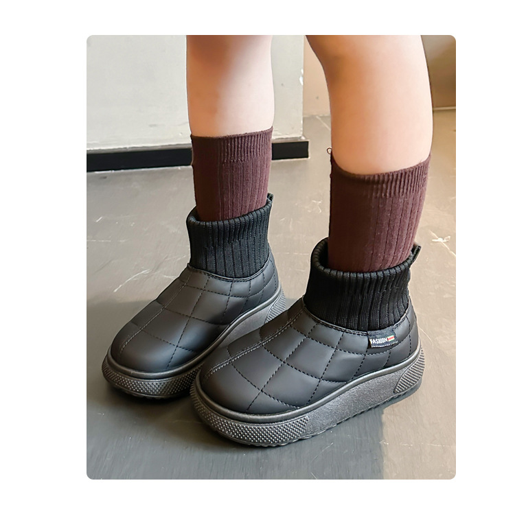 Kinder-Stiefel aus Samtbaumwolle, Winter 2025, neue Socken und Stiefel für Jungen und Mädchen, warm und dick gefüttert, Schneestiefel_voghion.com