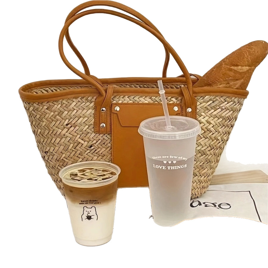 Taza de café de color sólido de estilo explosivo transfronterizo Taza de paja de plástico de verano de dibujos animados Taza de leche de bebida Taza de pareja