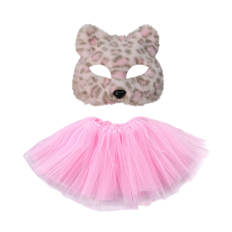 Máscaras transfronterizas de leopardo de peluche máscaras de gato animales semi-cara completa DIY pequeño zorro charlar Halloween al por mayor