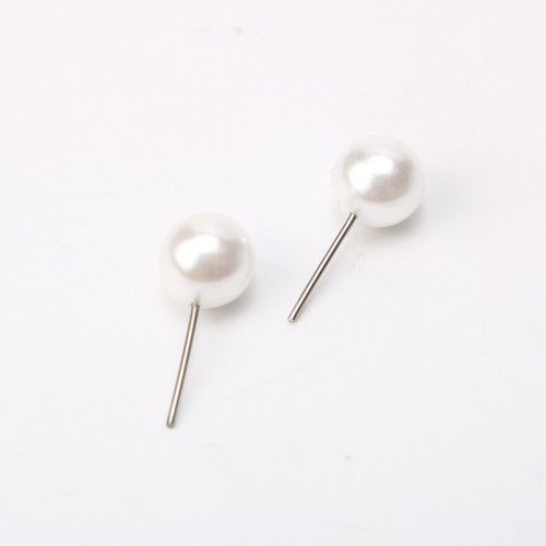 Japanese and Korean minimalist style earrings, navy bean ear jewelry accessories, elegant and noble earrings, minimalist white pearl earrings