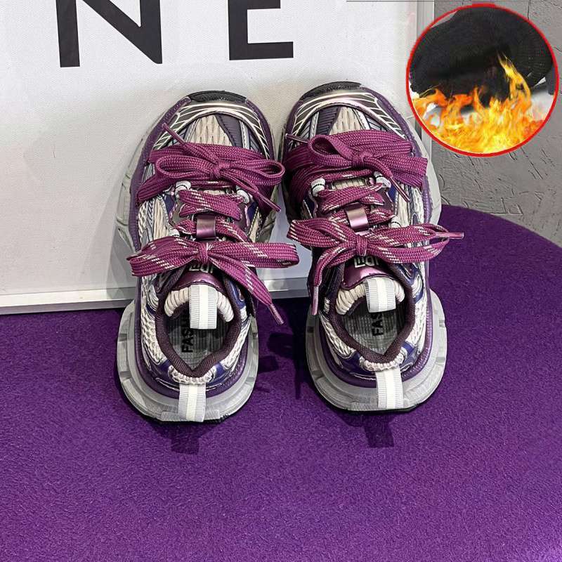 보라색 면 신발