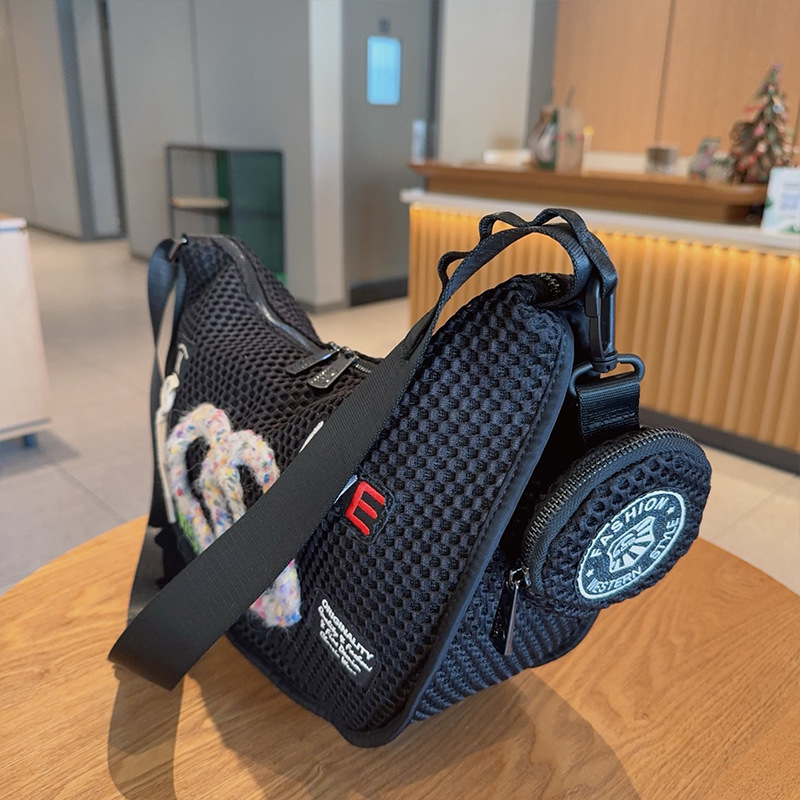 Mochila de moda de malla de moda, bolso de hombro de moda, bolso casual, bolso de viaje de gran capacidad con bolso de cambio