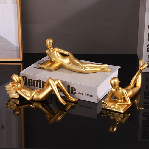 Modern thinker abstract character ornaments home entrance living room study tabletop decoration reader resin ornaments