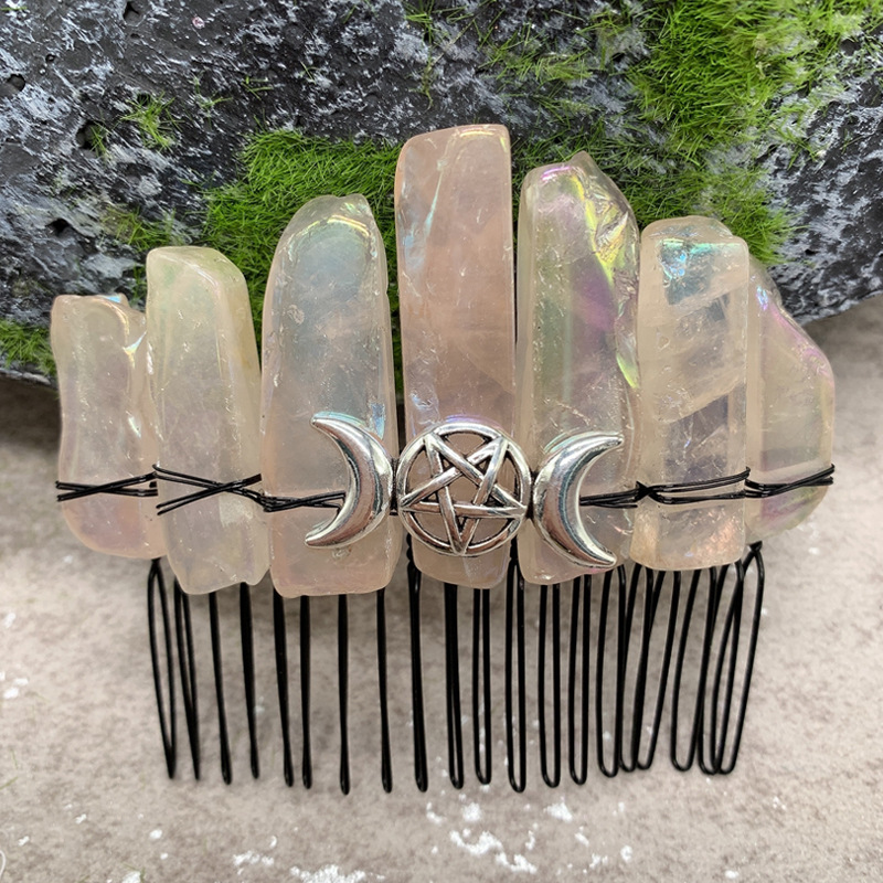 핑크 크리스탈 도금 블랙 라인 실버 문