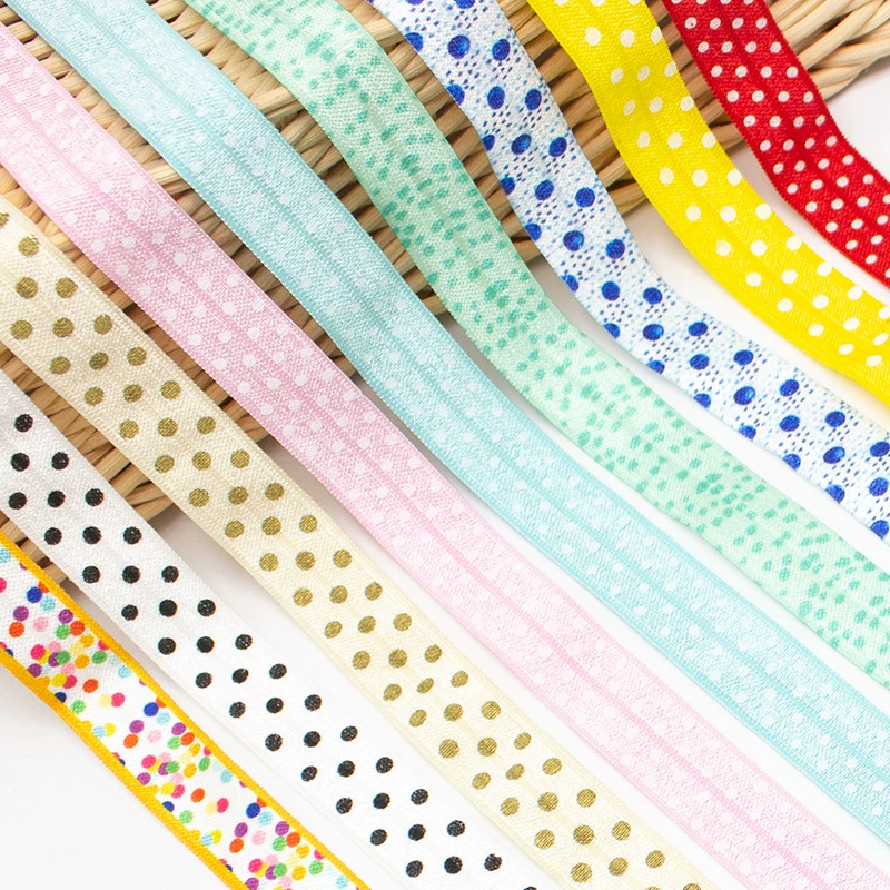 В наличии 1,5 см эластичный пояс с точечным принтом детская повязка для волос обертывающая кромка повязка для волос узел повязка на запястье аксессуары для одежды