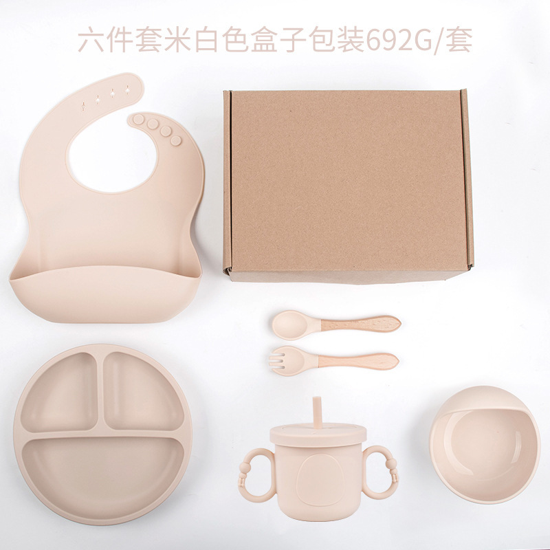 Placa de almuerzo de ventosa resistente a caídas de silicona de grado alimenticio Dumo Baby Juego de tazón Placa de almuerzo de silicona