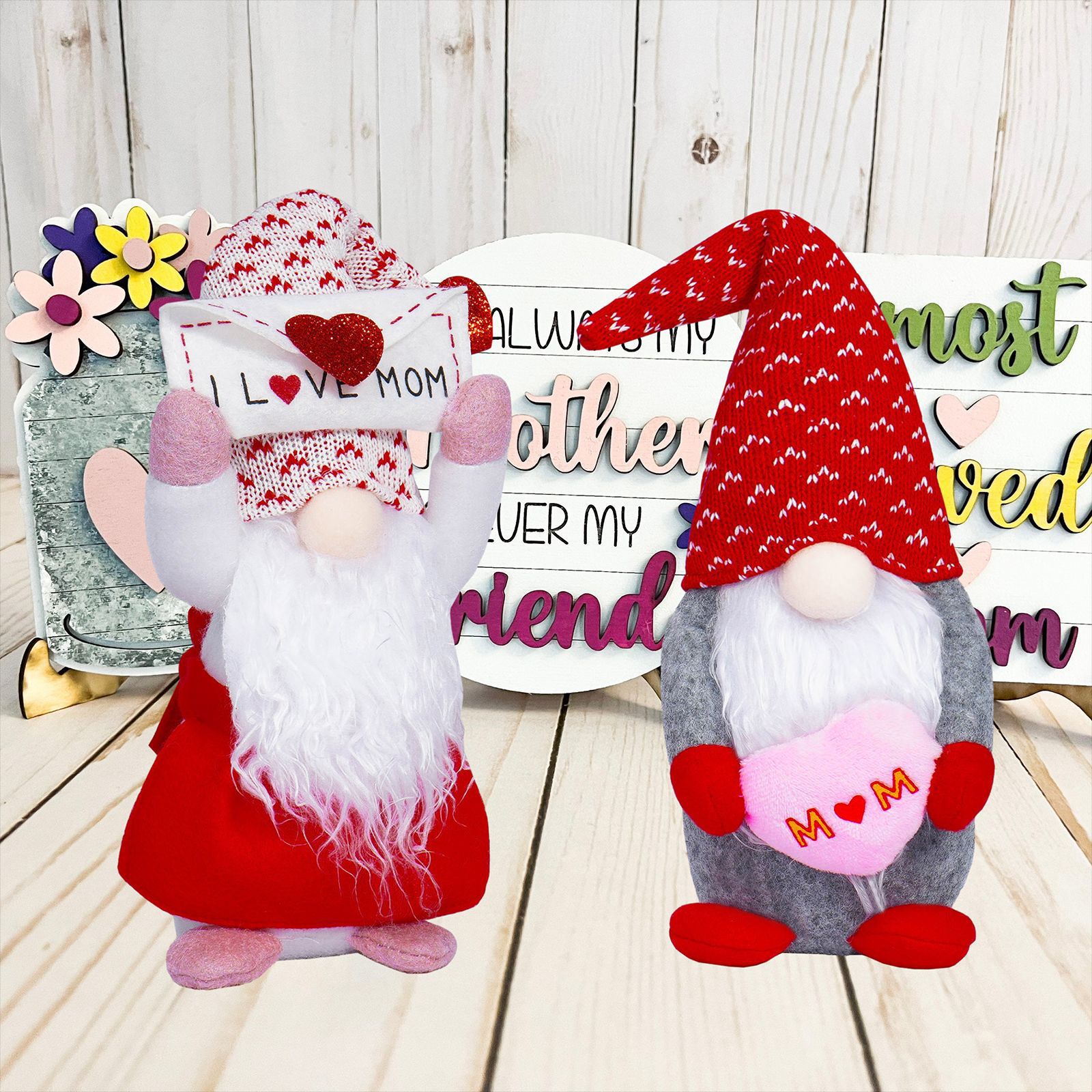 Nuevos productos transfronterizos Día de la Madre muñeca sin cara sobre de amor ornamentos enano Rudolph Decoración de regalo del día de San Valentín