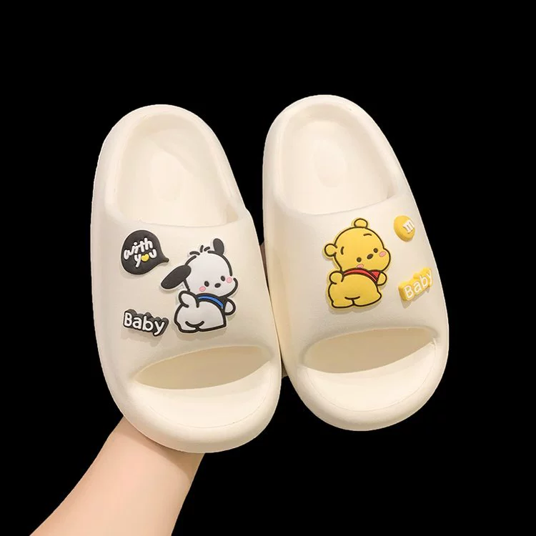 Модные женские шлепанцы-слипоны 2025 года в корейском стиле, с мультяшным принтом, в конфетных цветах, для пляжа, ванной и дома