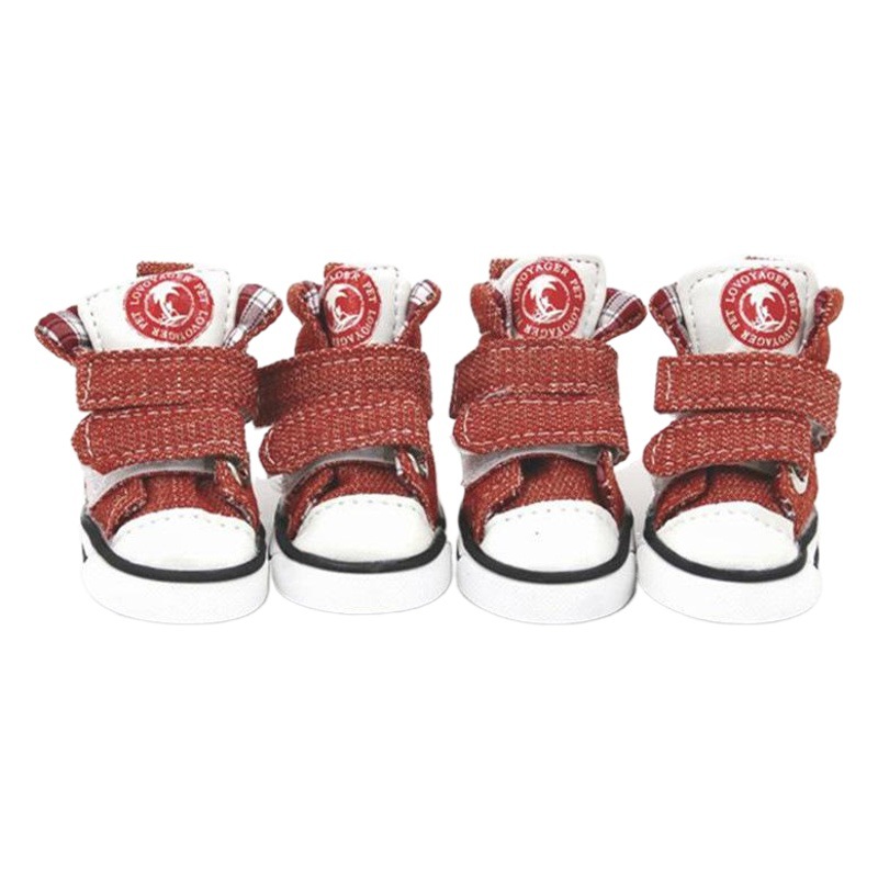 Perro pequeño zapatos de perro de peluche zapatos de perro Four Seasons zapatos Bichon cubierta del zapato anti-sucio anti-caída zapatos de lona zapatos para mascotas transpirable