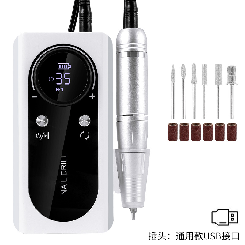 Removedor de esmalte de uñas transfronterizo V5, pulidora recargable portátil, herramienta de manicura profesional, máquina pulidora de uñas.
