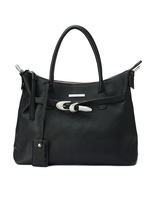 2025 new simple large-capacity hand-carrying satchel bag, unisex buckle design, versatile commuting shoulder tote bag