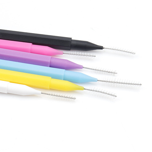 Wholesale colorful mini brow brush, portable beauty aid product eyelash brush for beauty salon use