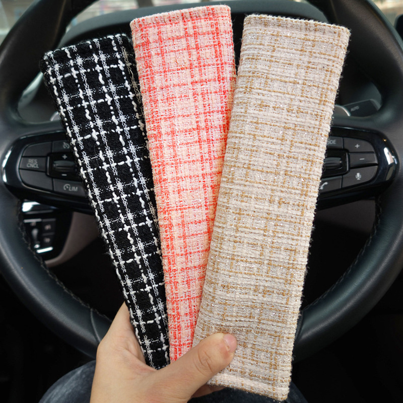 Protector de Hombro para Cinturón de Seguridad Algodón y Lino Anti-estrangulamiento Decorativo para Coche