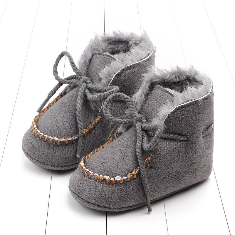 Winter katoenen laarzen 0-1 jaar oud mannelijk en vrouwelijk met pluche isolatie sneeuw zachte zool baby wandelschoenen 2245_voghion.com