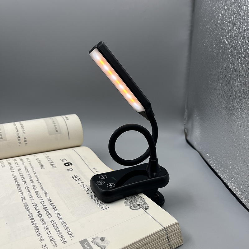 Factory Direct Supply 2021 New Mini Book Light Eye-Care Clip Light Three-Button Touch Control Charging 1000mA Reading Lamp